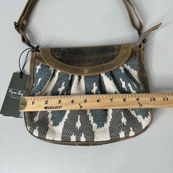 Myra Seeker Shoulder Bag Canvas Leather Brown - Picture 4 of 8